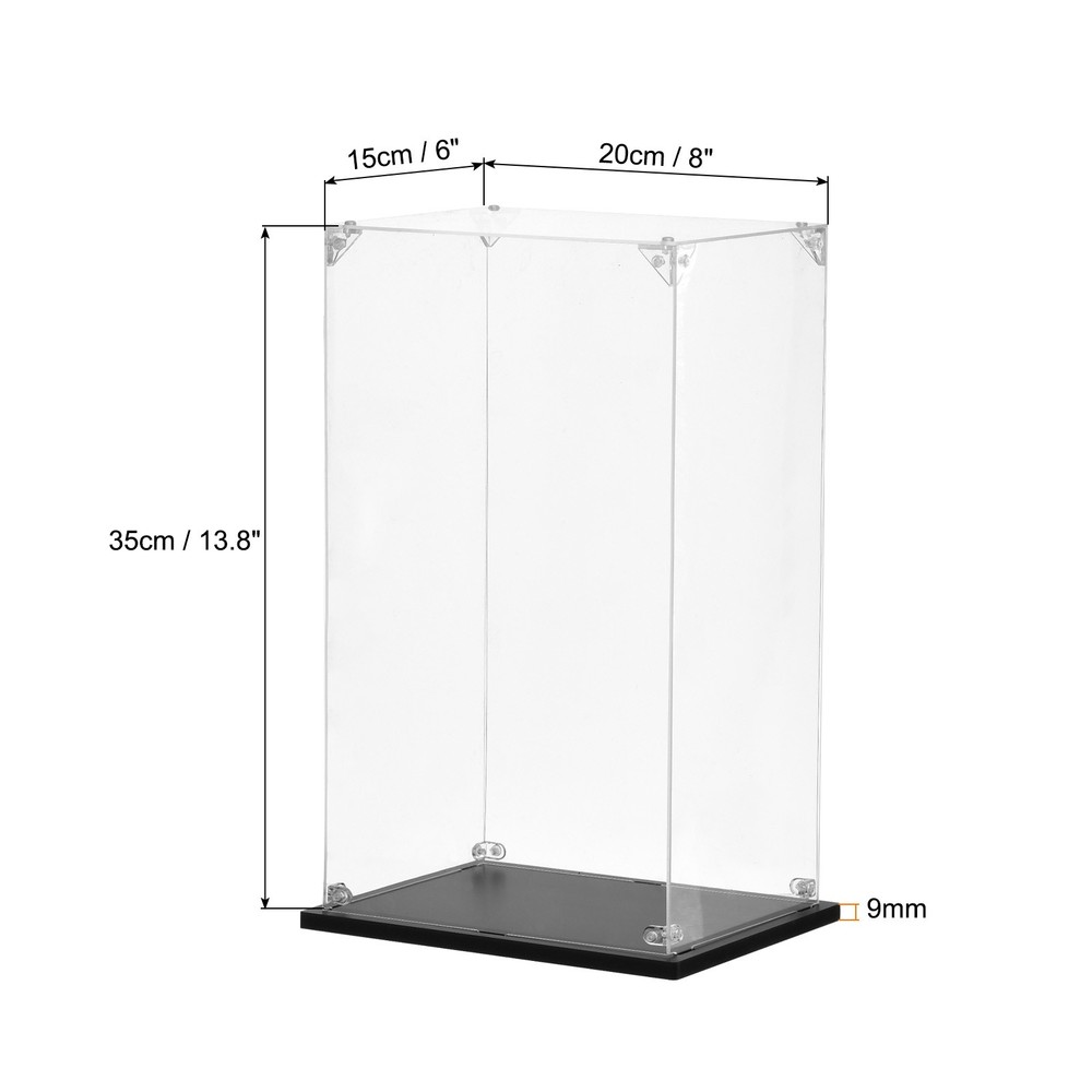 Acrylic Display Case, 8"x6"x13.8" Clear Display Box Assemble Dustproof