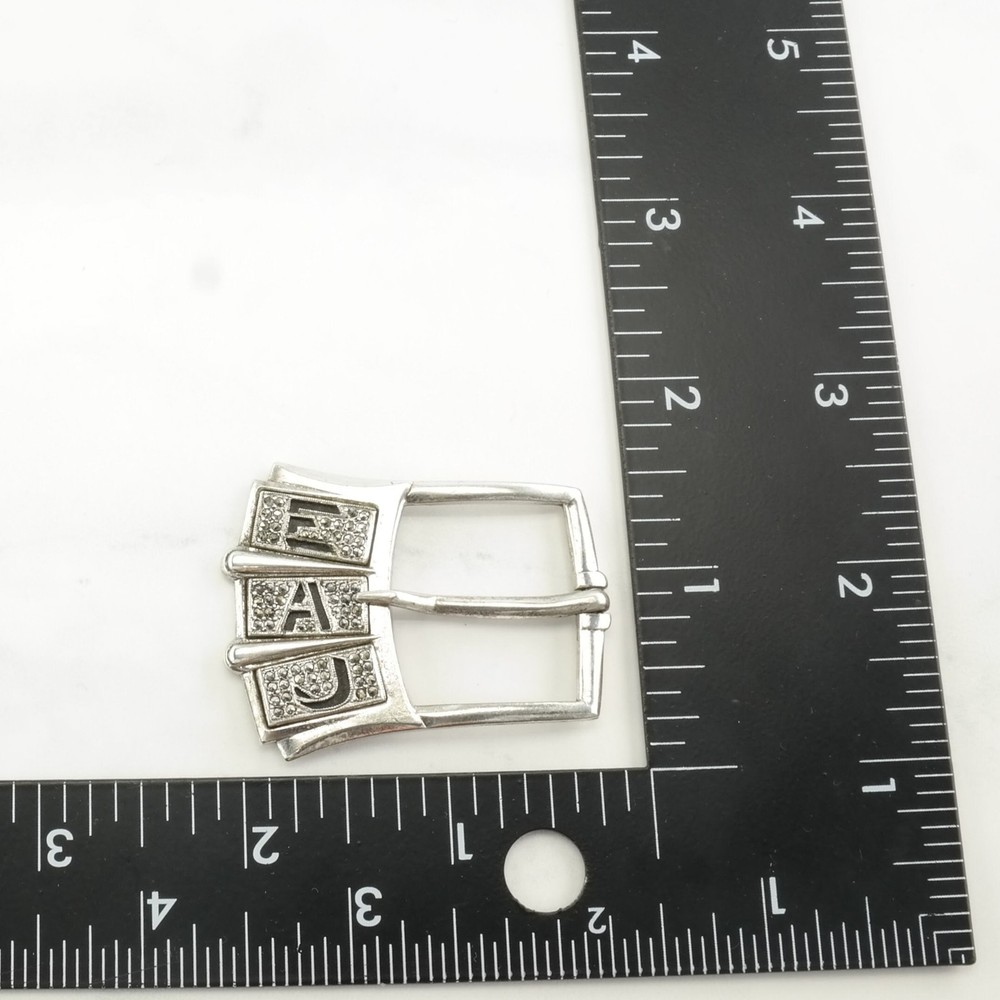 Antique Art Deco "EAJ" Replacement Initials Sterling Silver Belt Buckle
