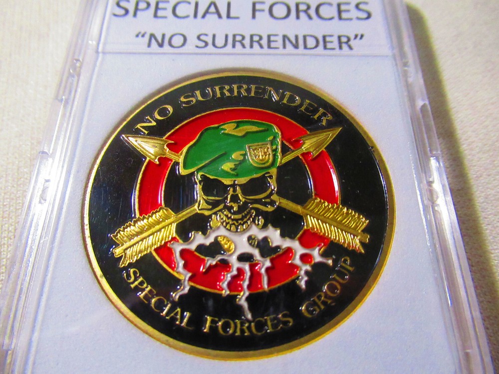 U S ARMY SPECIAL FORCES GROUP "NO SURRENDER" Challenge Coin