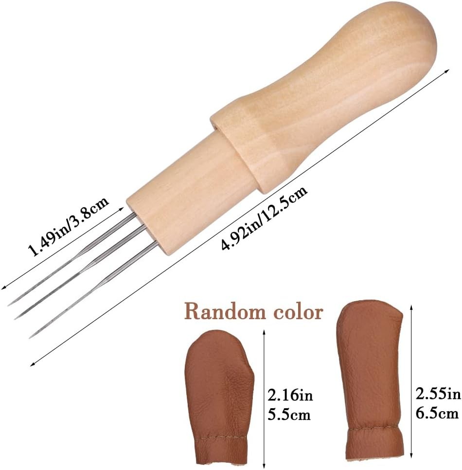 Complete Wool Felting Kit - Includes 3 Needles, Finger Protector & Craft Guide