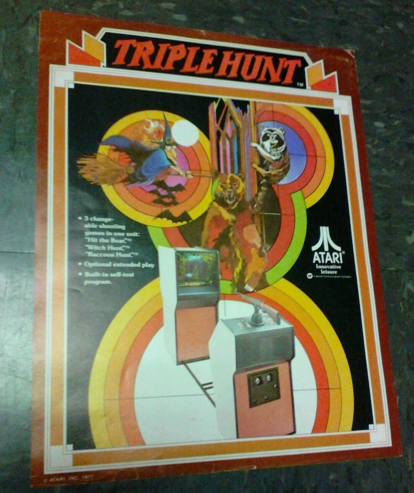 Atari TRIPLE HUNT flyer- good original
