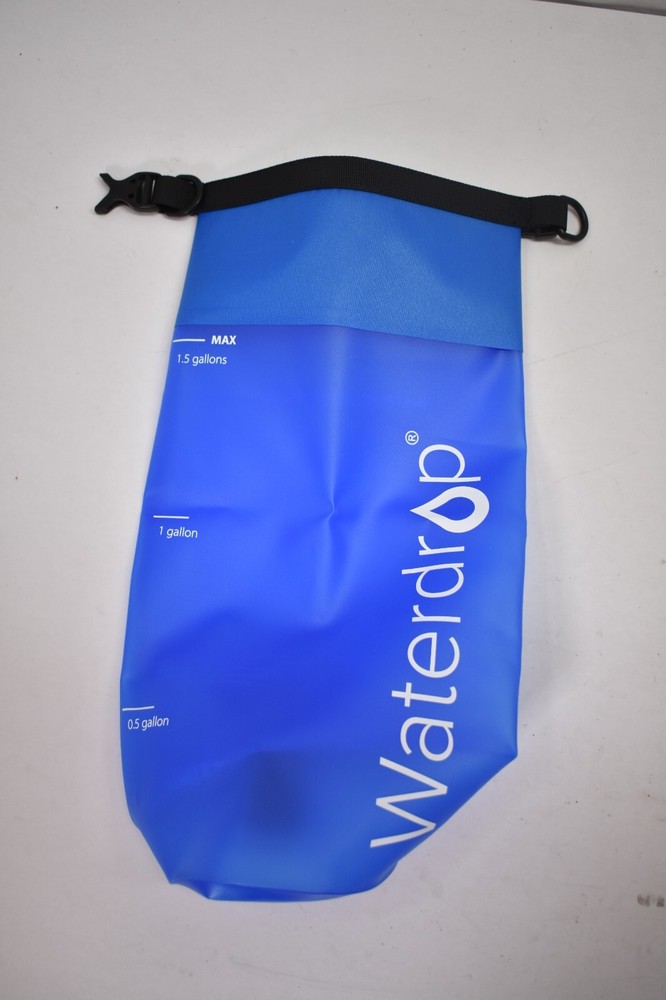 Water Drop Portable Water Filter Straw Fitting Gravity Fed Water Bag Blue