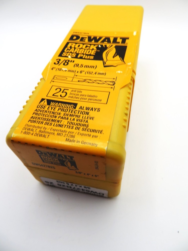 DeWalt 3/8" x 4" x 6" Solid Rock Carbide SDS-Plus Drill Bit Germany DW5427B25