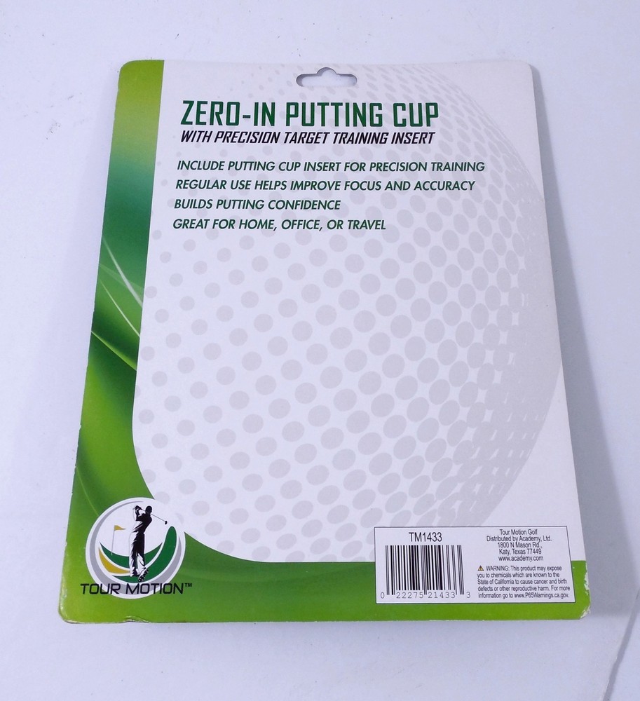 NIB Zero-In Putting Cup Tour Motion w/ Precision Target Training Insert