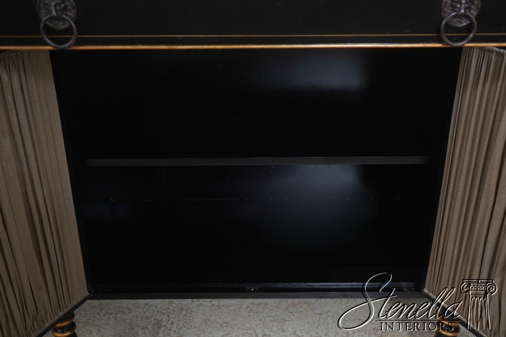 63386: HICKORY WHITE CO Regency Style Black & Gold Sideboard