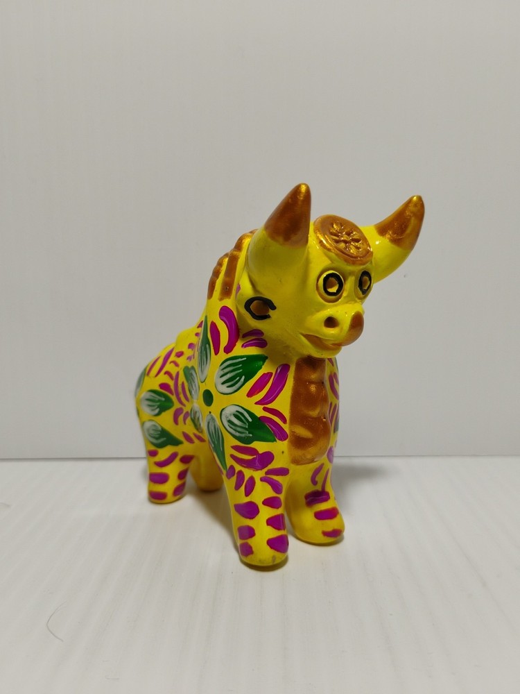 Hand Painted Peruvian yellow bull