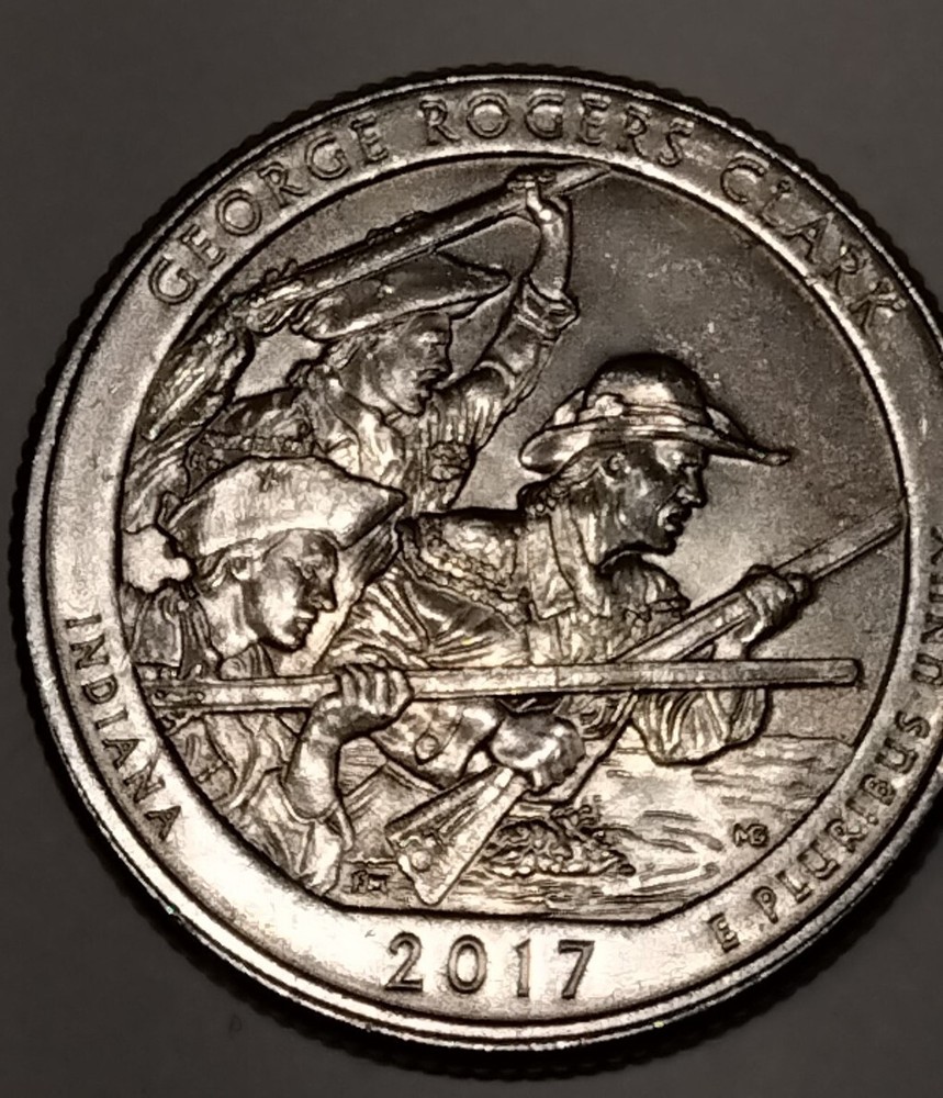 2017 P George Rogers Clark Misaligned Die Reverse Error Railroad edge bottom