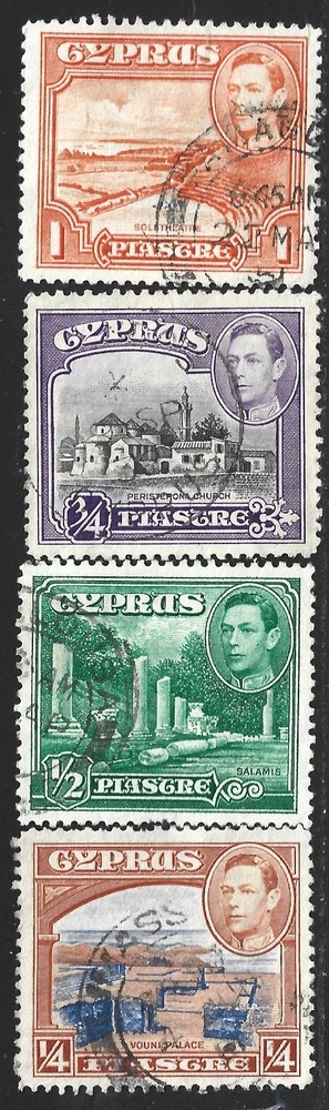 Cyprus, Scott #143-146, King George VI Issues, Used