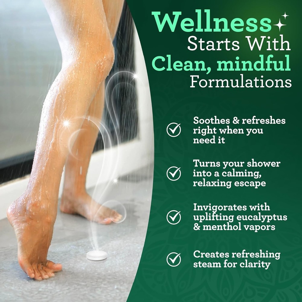 GuruNanda Eucalyptus Vapor Shower Tablets, Clean-Dissolving Aromatherapy Shower
