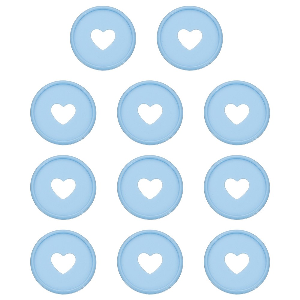 35mm Plastic Book Binding Discs, 22 Pack Expansion Discs Heart, Light Blue