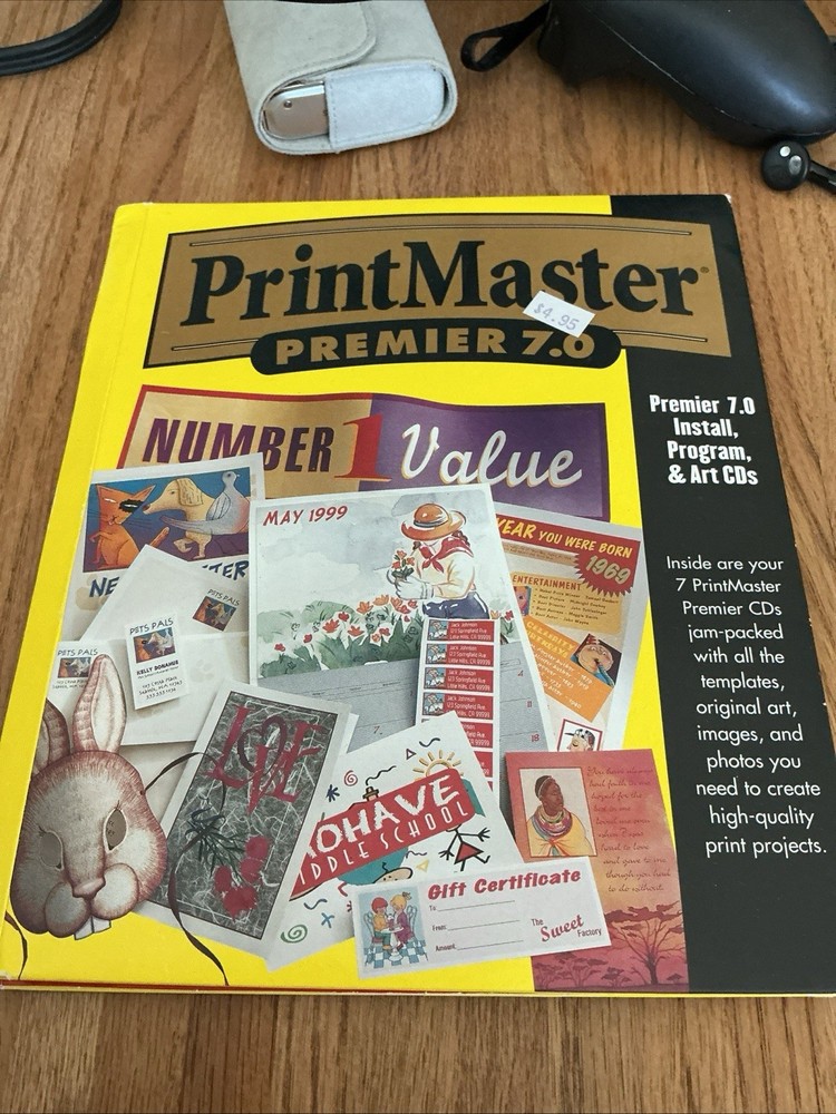 PrintMaster Premier 7.0  Windows Graphics Desktop Publishing Software Computer