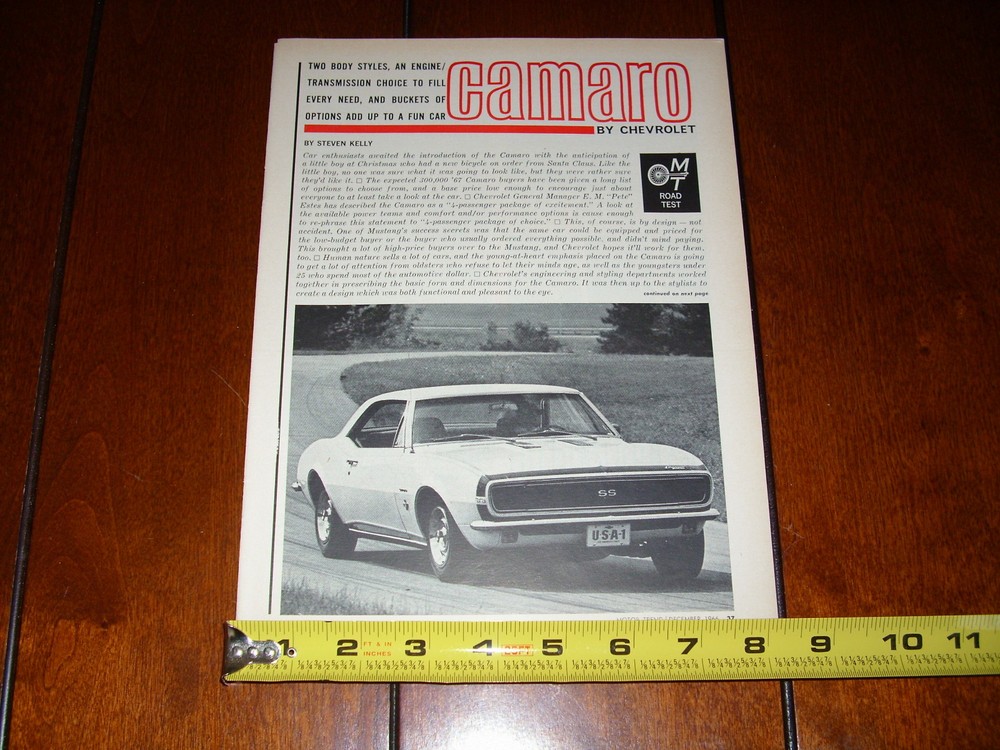 1967 CAMARO  ORIGINAL ARTICLE