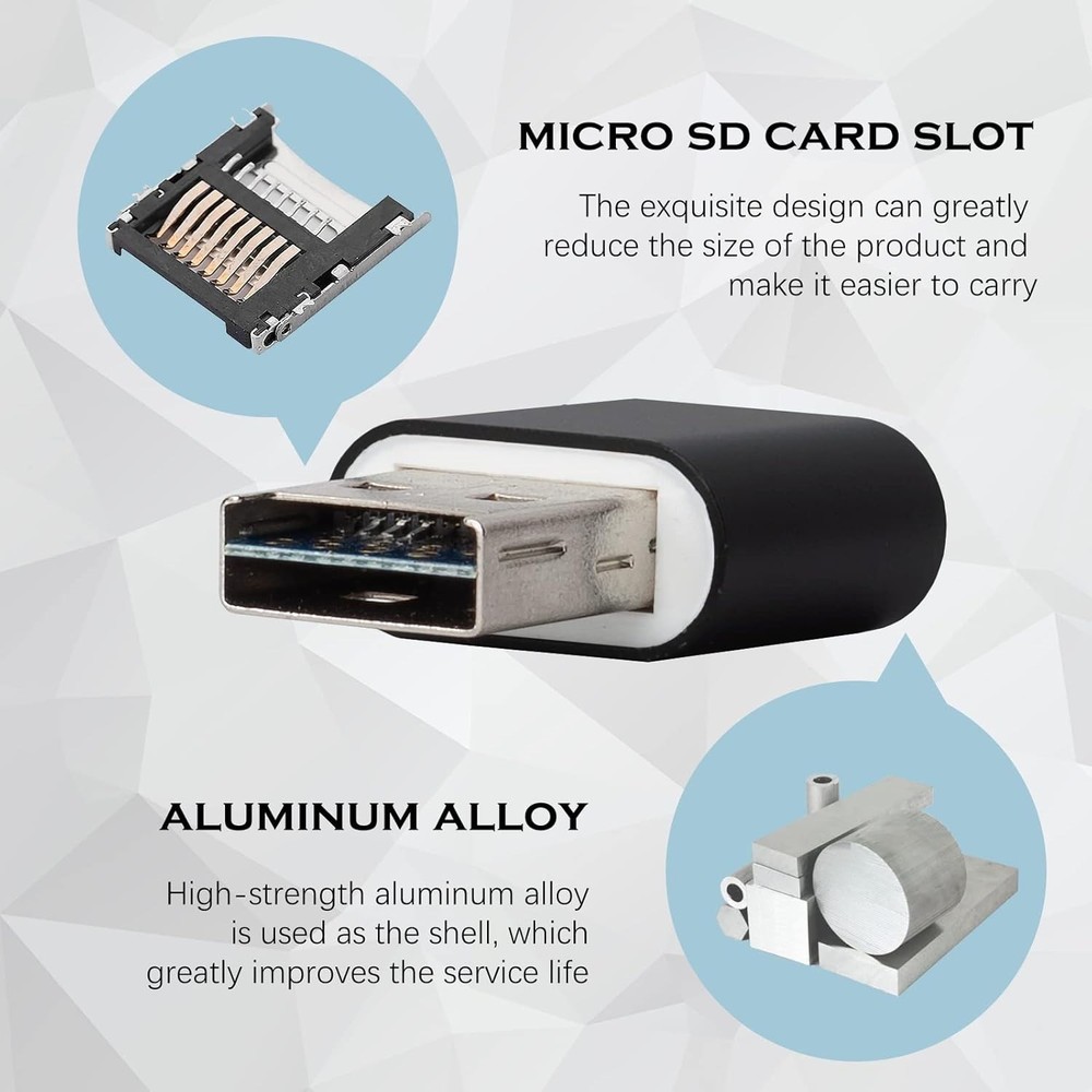 Versatile 2-Pack Card Reader: Quickly Transfer Micro SD to USB & USB-C Devices