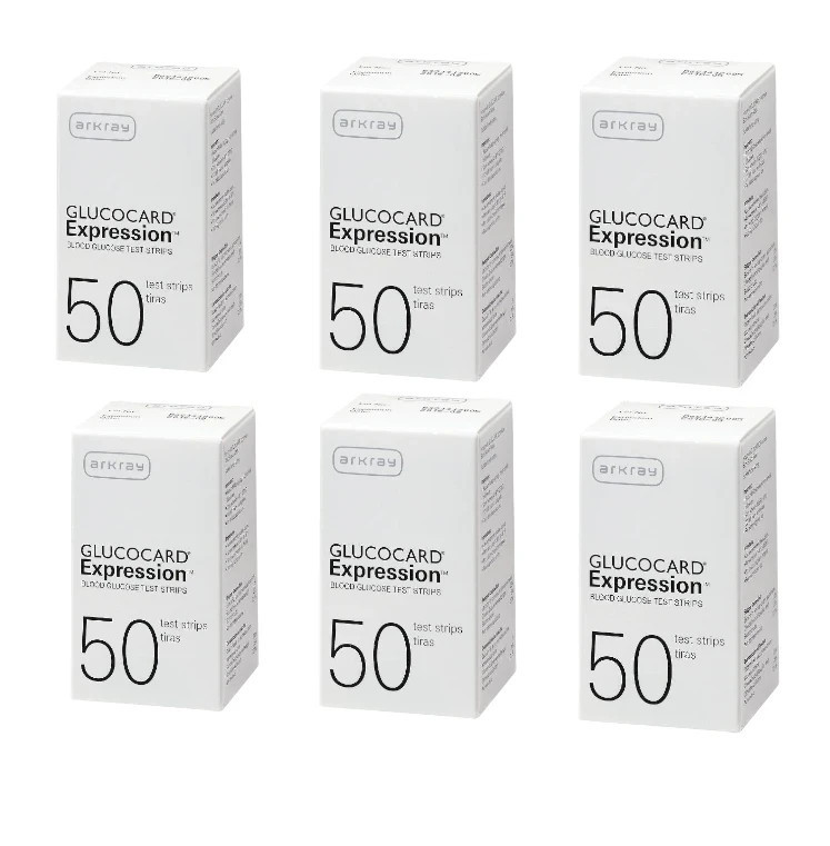 Arkray Glucocard Expression Diabetic Test Strips 6 boxes (300 Ct)