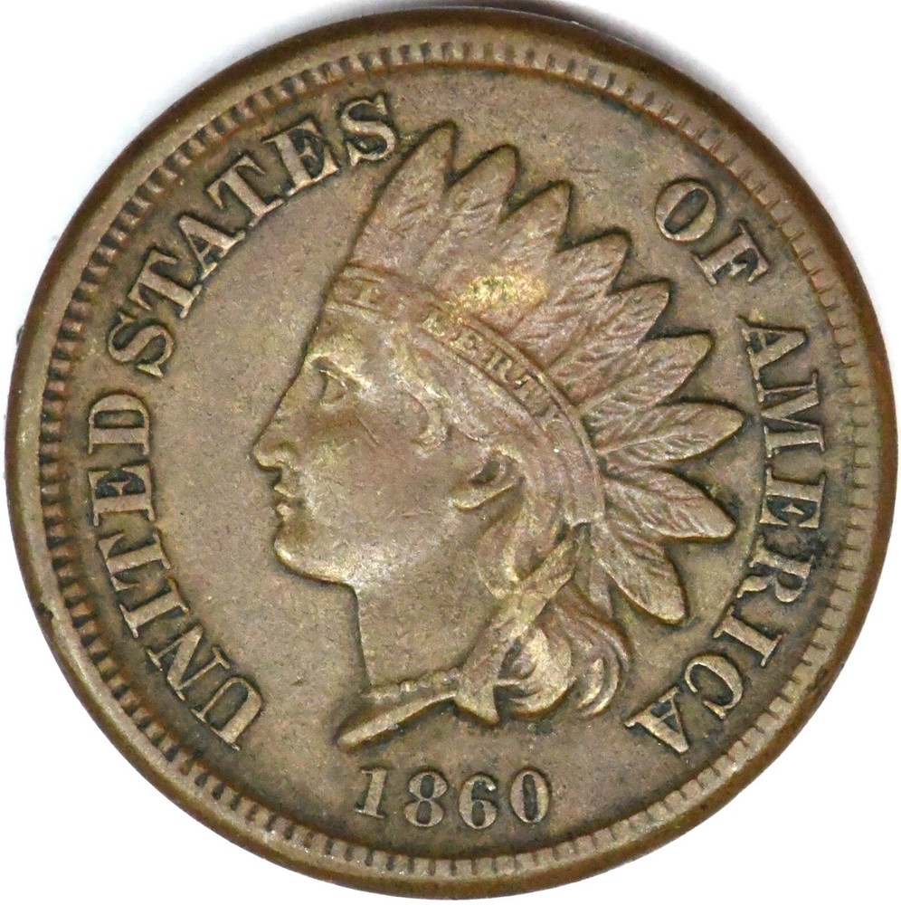1860 Indian head cent in a high grade