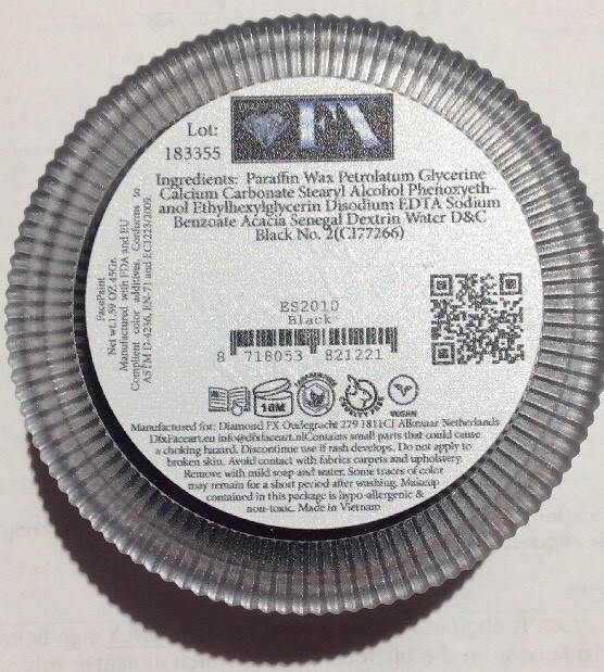Diamond FX Face Paint Essential Black 90 Grams ES3010