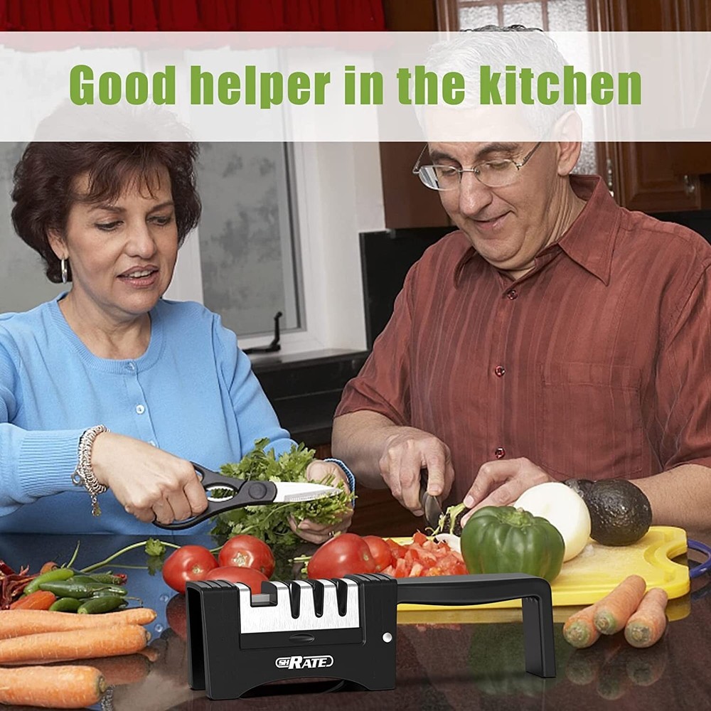 4-in-1 Foldable Knife Sharpener Scissors Sharpening Tool AND Cut-Resistant Glove