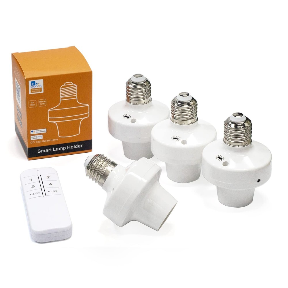 Wi-Fi Smart 2.4G Remote Control Light Socket E26 E27 Bulb Socket Adapter, eWe...