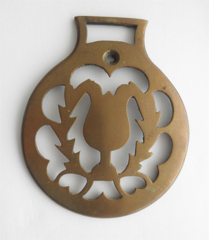 Victorian Brass SADDLE Decoration: Folk Art Design
