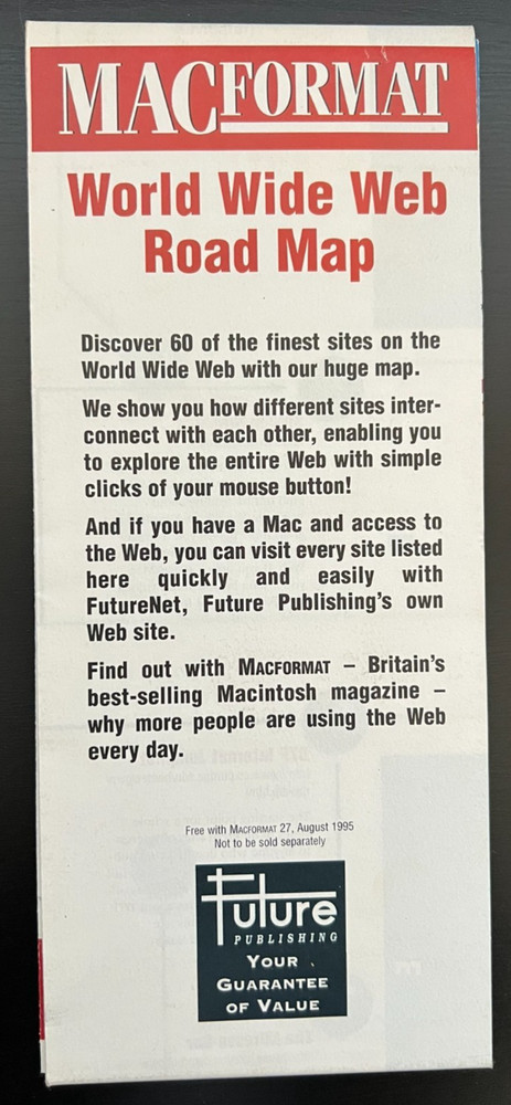 MACFormat Giant Retro Keepsake 1995 World Wide Web Fold-Out Road Map -Future Pub