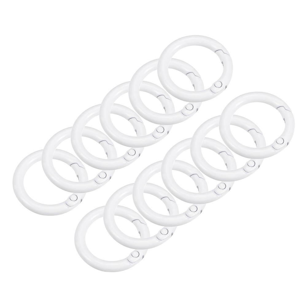 Round Spring O Rings 27mm/ 1.06" Trigger Buckle Snap White 12Pcs