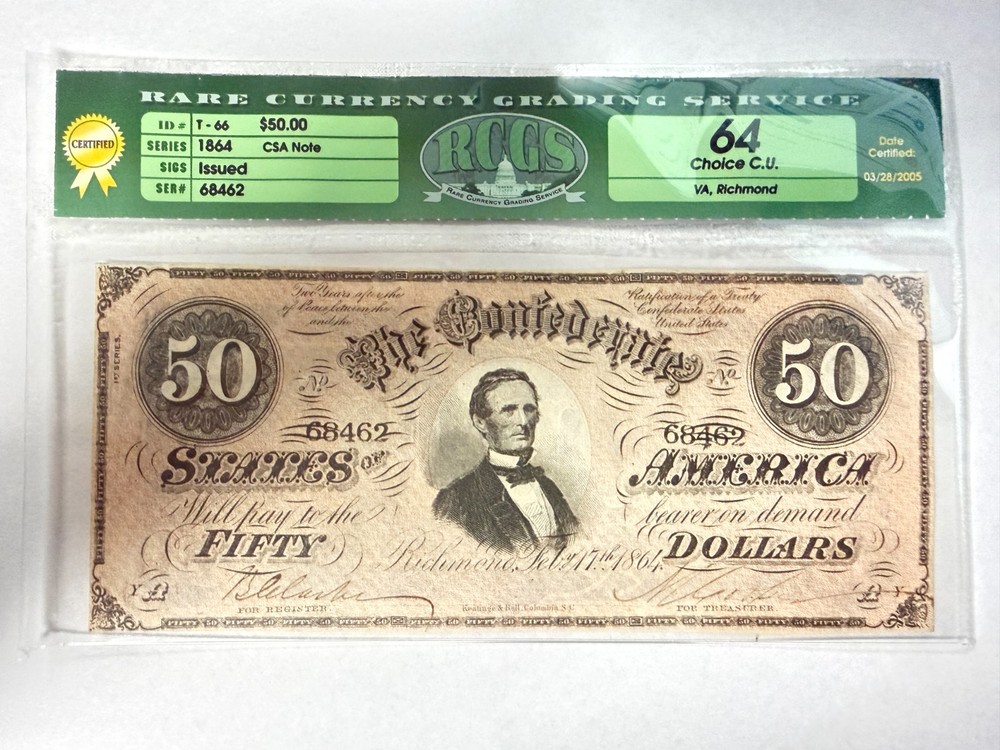 1864 T-66 $50 RCGS 64