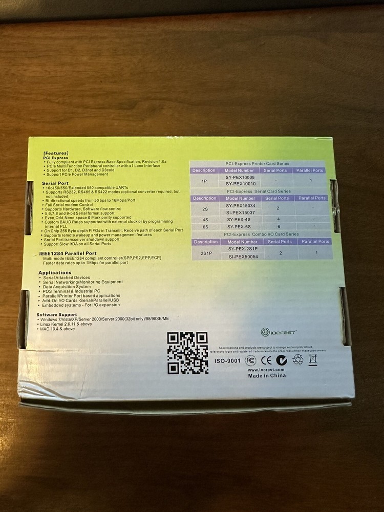 IOCrest PCI-Express Multi I/O Controller Card SY-PEX10010