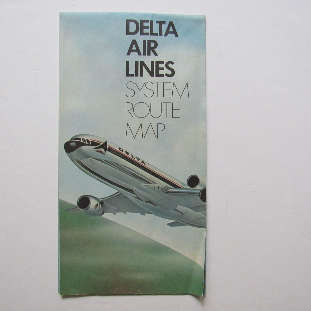 Delta Air Lines System Route Map, January 1978, Fold Out 22" x 17"