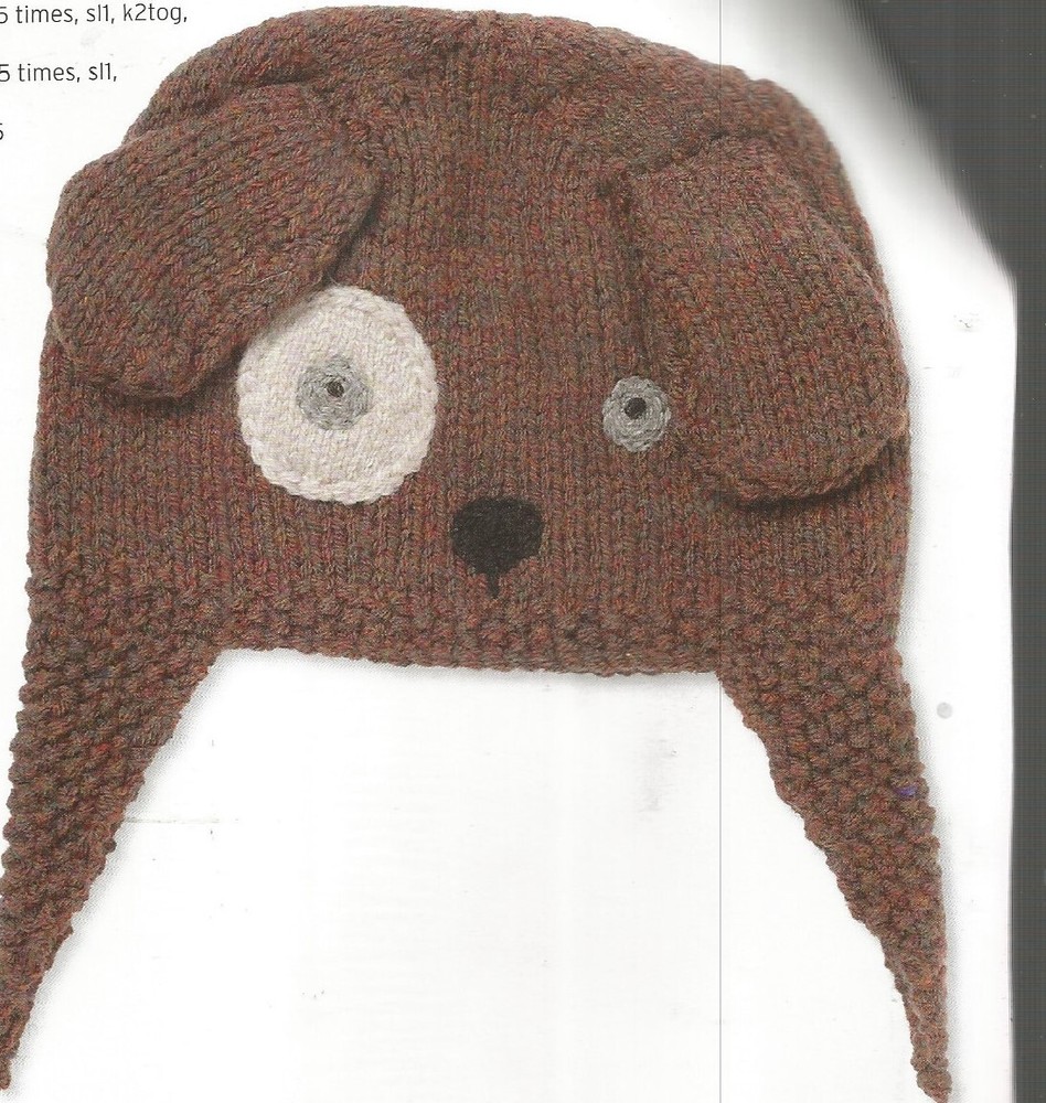 A0156 HUNTER THE HOUND KID'S HAT KNITTING PATTERN