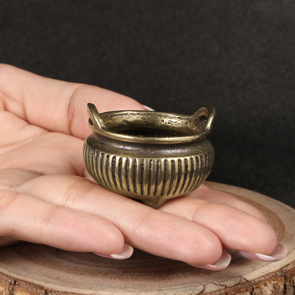 Copper Incense Burner Xuande Burner Copper Burner Three-legged Ancient Brass
