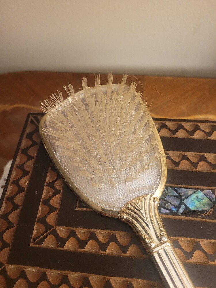 Vintage Victorian Style Hand Mirror & Brush