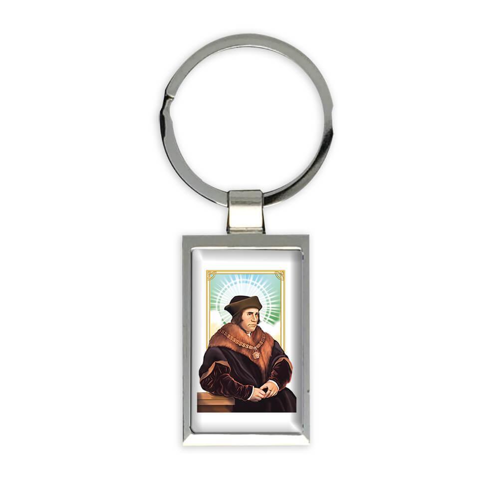 Saint Thomas More : Gift Rectangular Keychain Catholic Religious