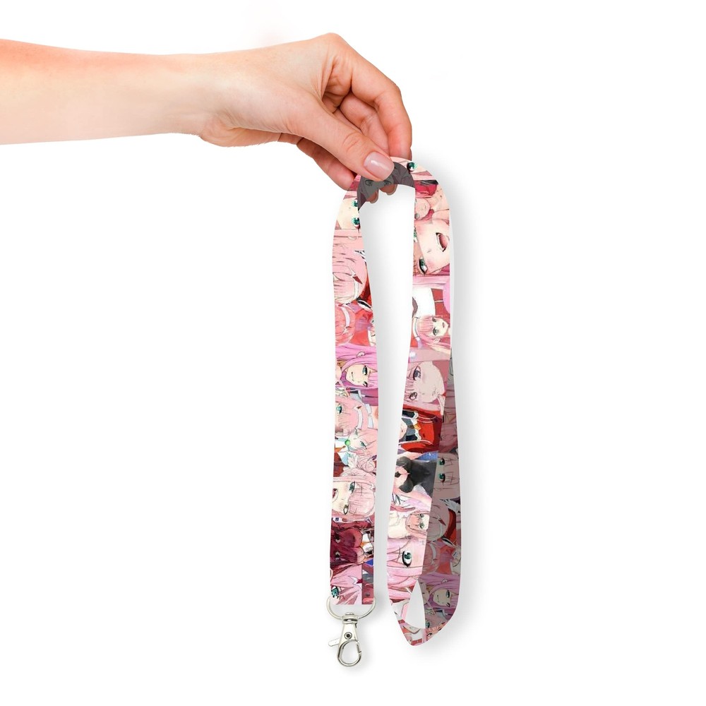 Zero Two Darling Lanyard Keychain Pink