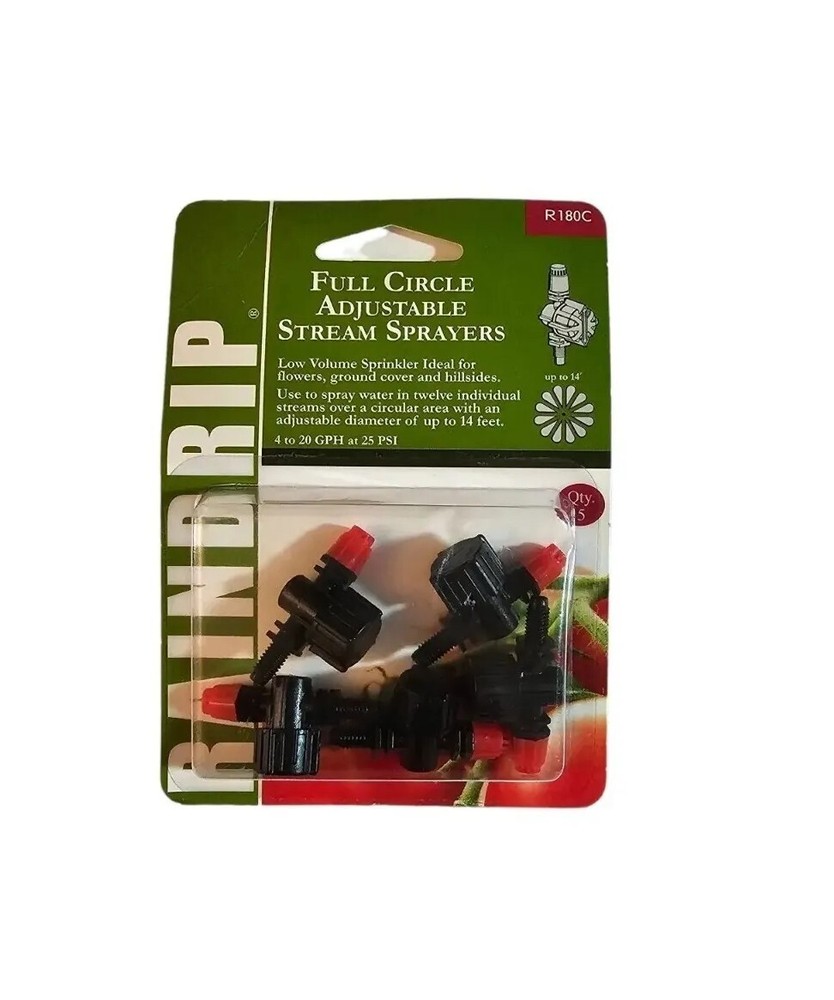 Raindrip Full Circle Adjustable Stream Sprayers 5 Count R180C New Sealed NIP