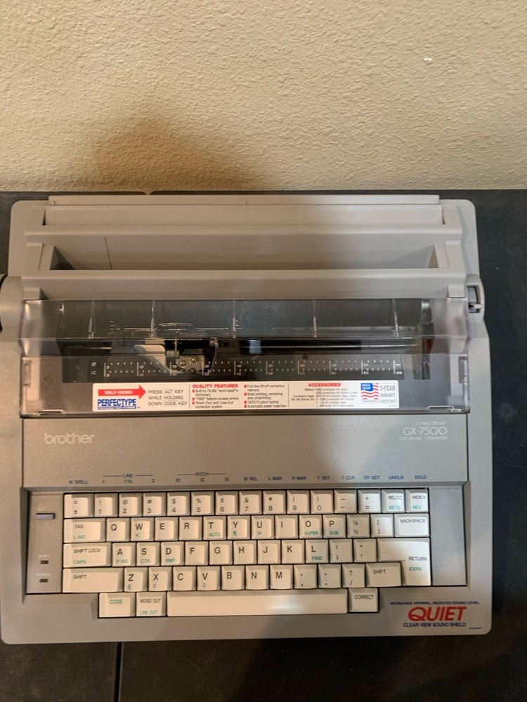 Brother Gx-7500 Electronic Typewriter Tested Working