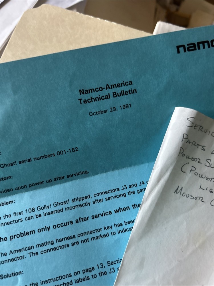 Golly Ghost Namco Arcade Game Manual