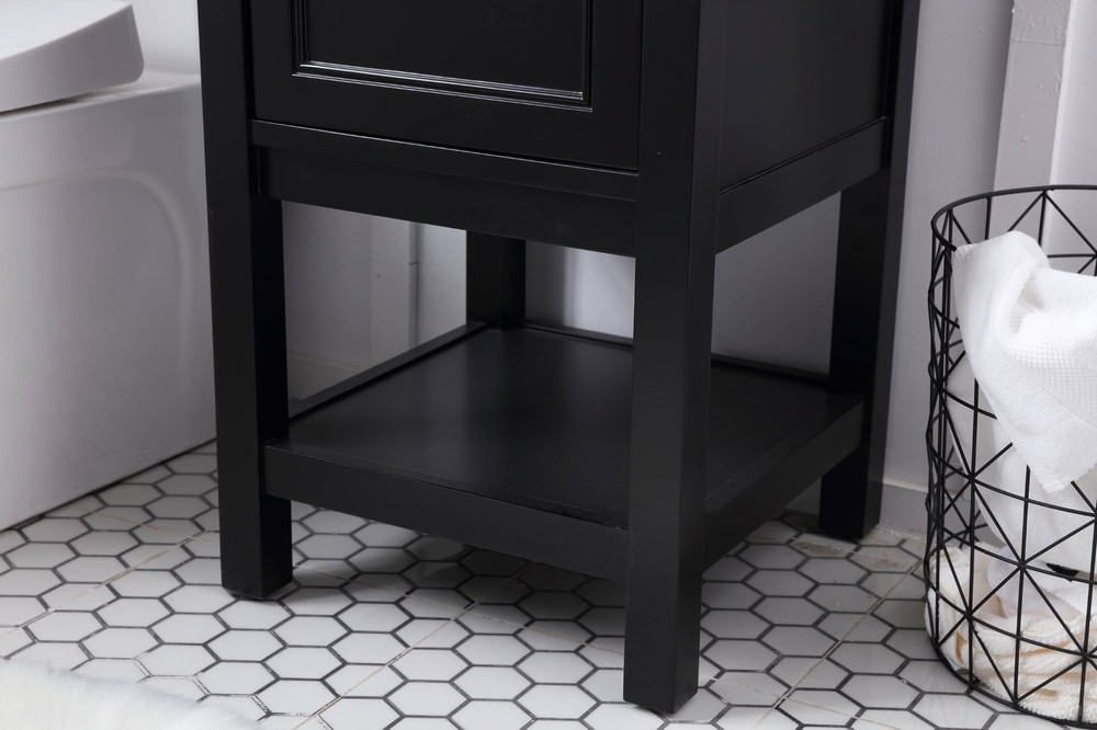 19 Inch Single Bathroom Vanity Set In Black