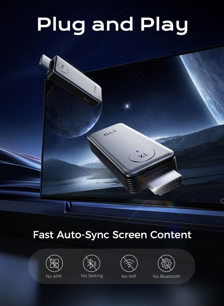 Portable Wireless HDMI Transmitter & Receiver for Streamlining 4K Media Playback