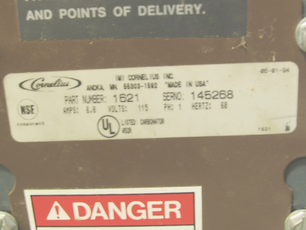 New in unopened original Box CORNELIOUS Carbonator #1621 w/Balanced Control