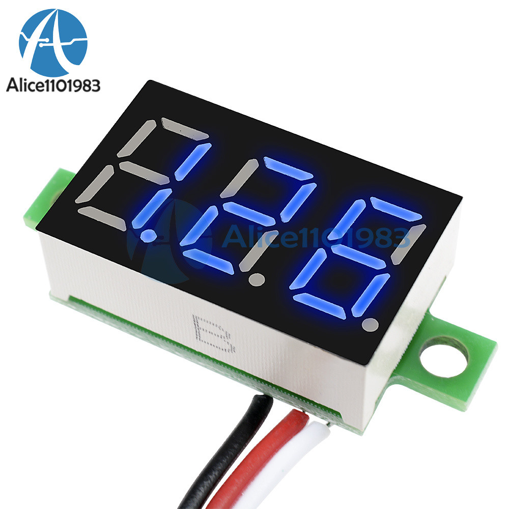 DC 0-30V 3 Wires 0.36 inch LED Panel Voltage Meter 3-Digital Display Voltmeter