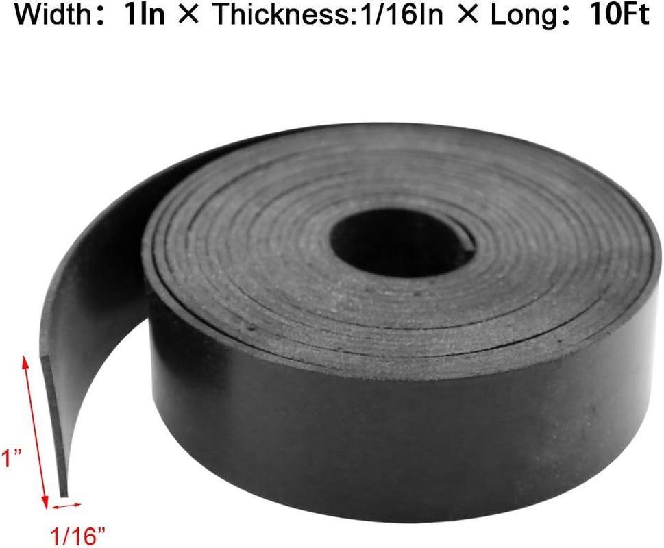 Neoprene Rubber Strips: Solid Rolls for DIY Gaskets, Seals 1" x 1/16" x 10ft