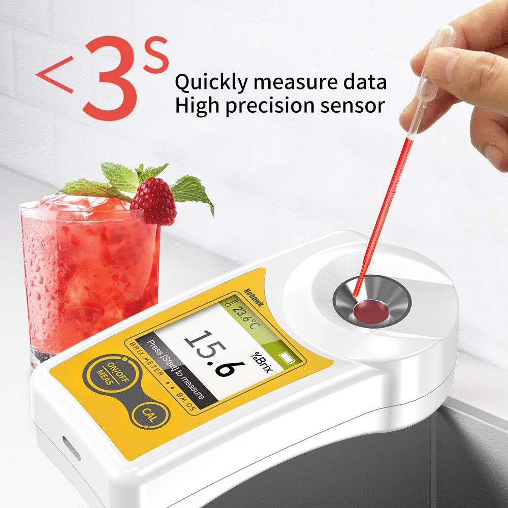 Digital Brix Refractometer 0-55% brix Meter Refractometer type-c Charging