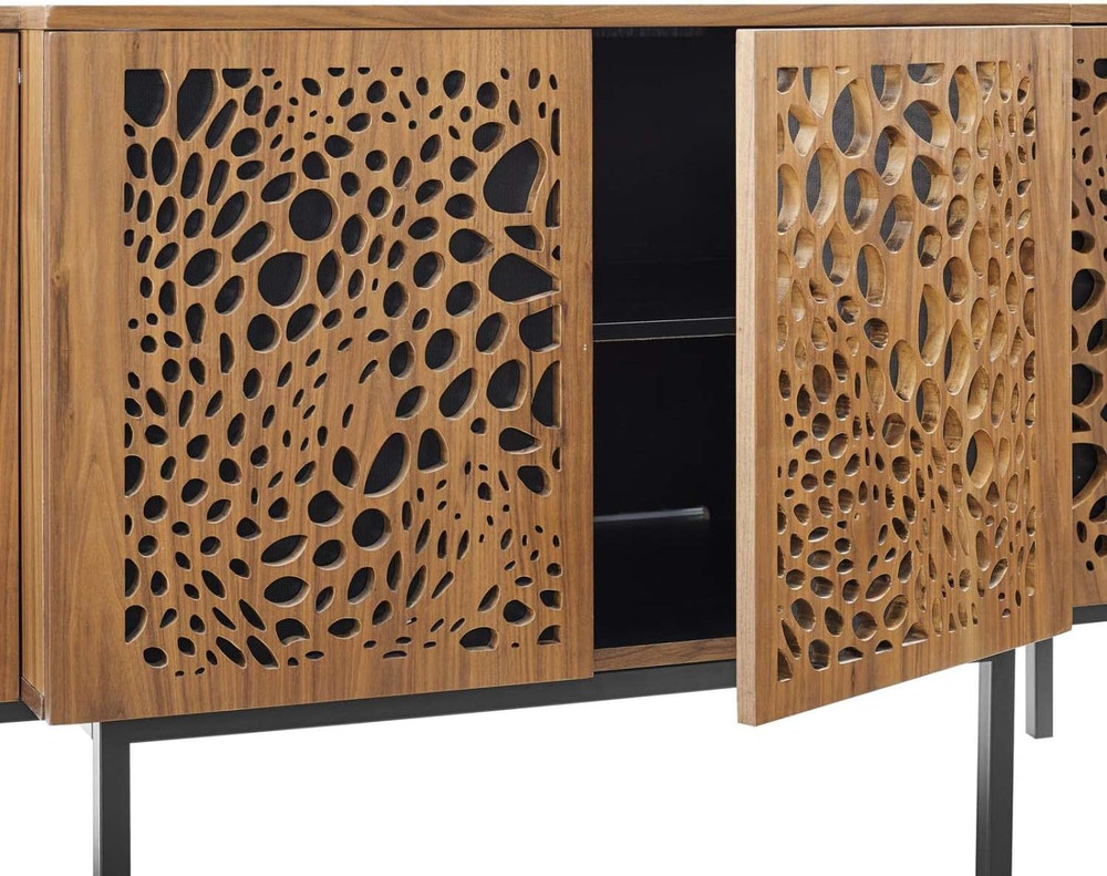 Walnut Yosemite Wood Sideboard Credenza - Stylish Storage Solution