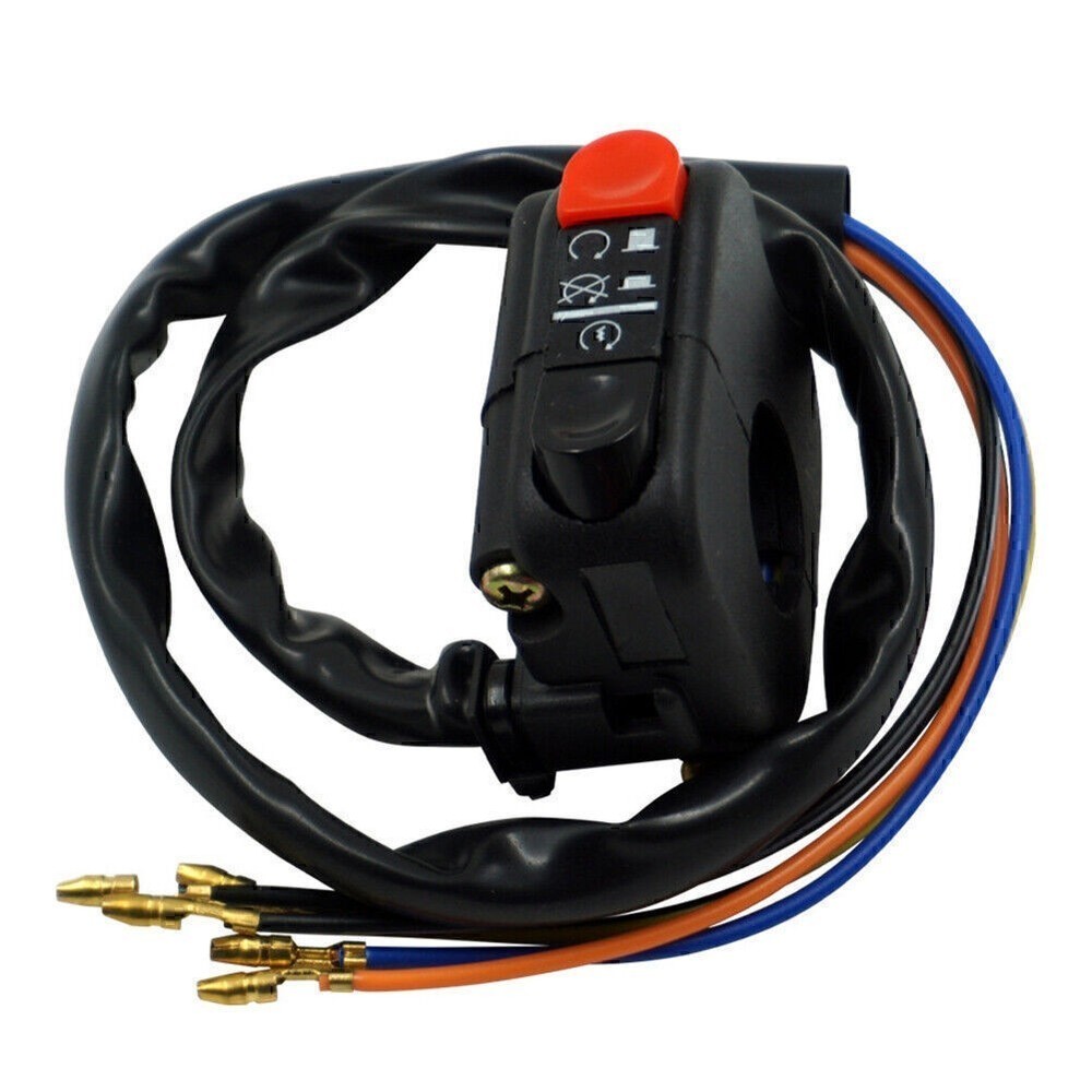 7/8'' Motorcycle Switch Indicator Ignition Start Switch Universal Black