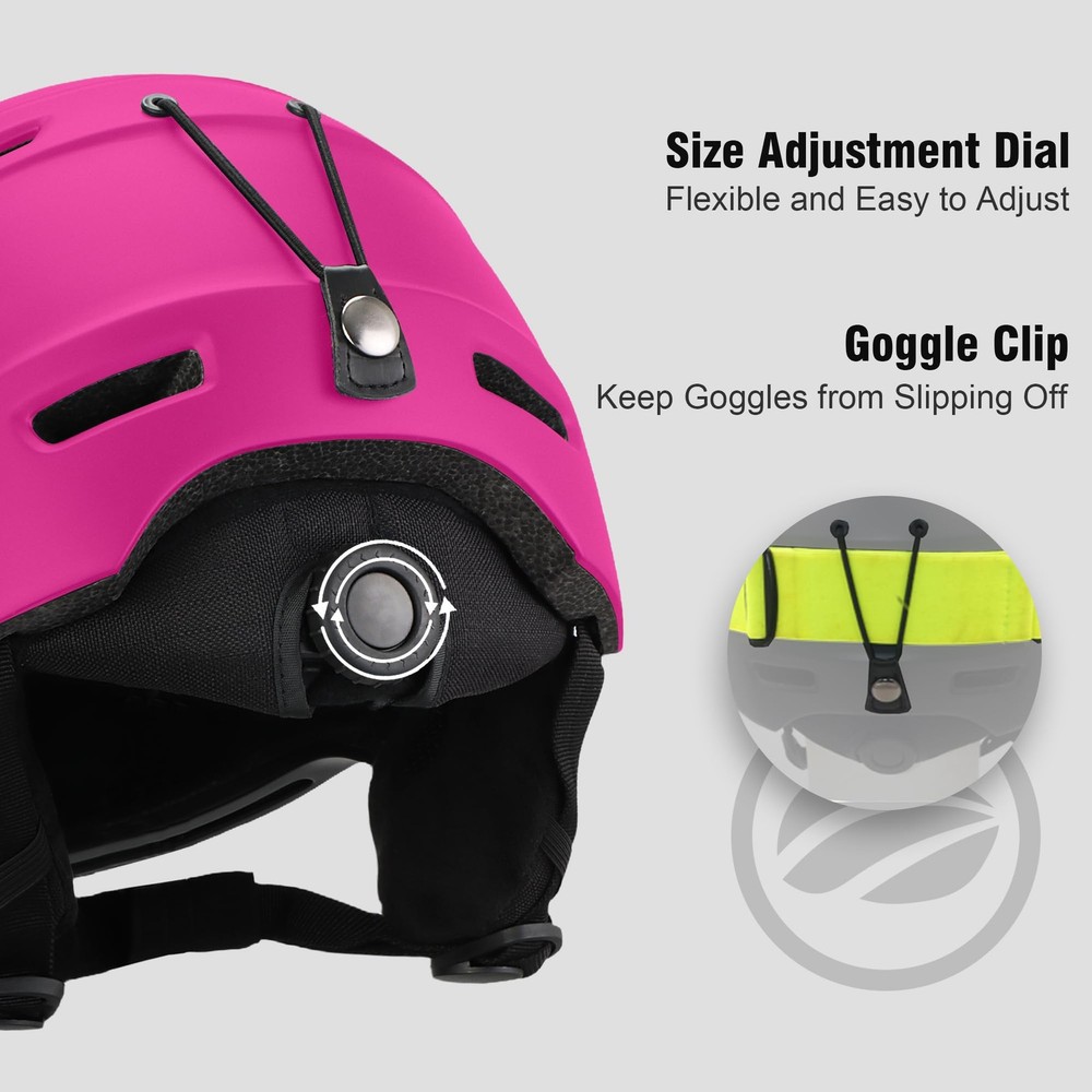 Ski Helmet for Adults (Medium, Pink)