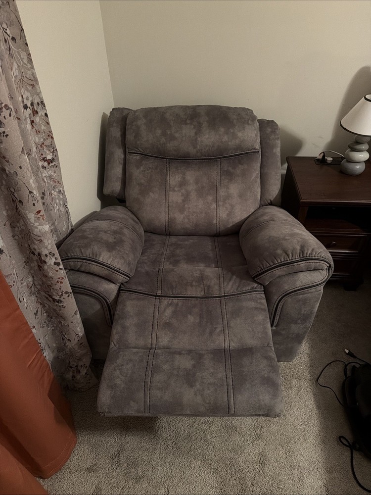 Grey Rocking Reclining Sofa