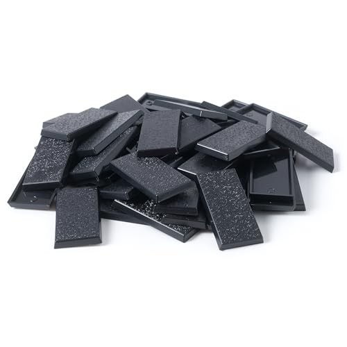 25x50mm Textured Plastic Rectangular Bases Wargames Table Top Games 60 Count