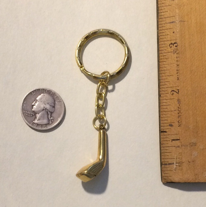 New solid brass GOLF CLUB DRIVER keychain must see!