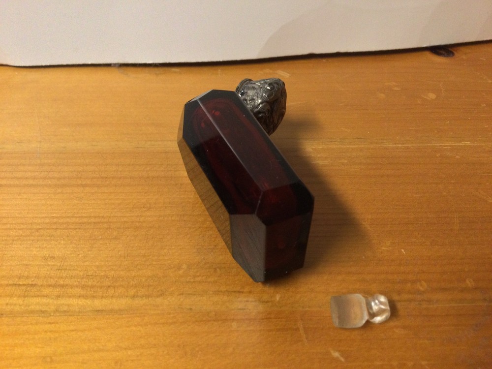 Ruby Red Stand Up Scent Bottle C1880s