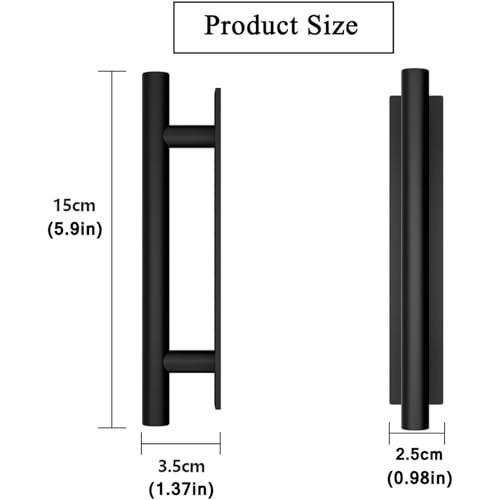 Self-Stick Push Pull Cabinet Handles - Black ABS Plastic Drawer & Door Pulls (30